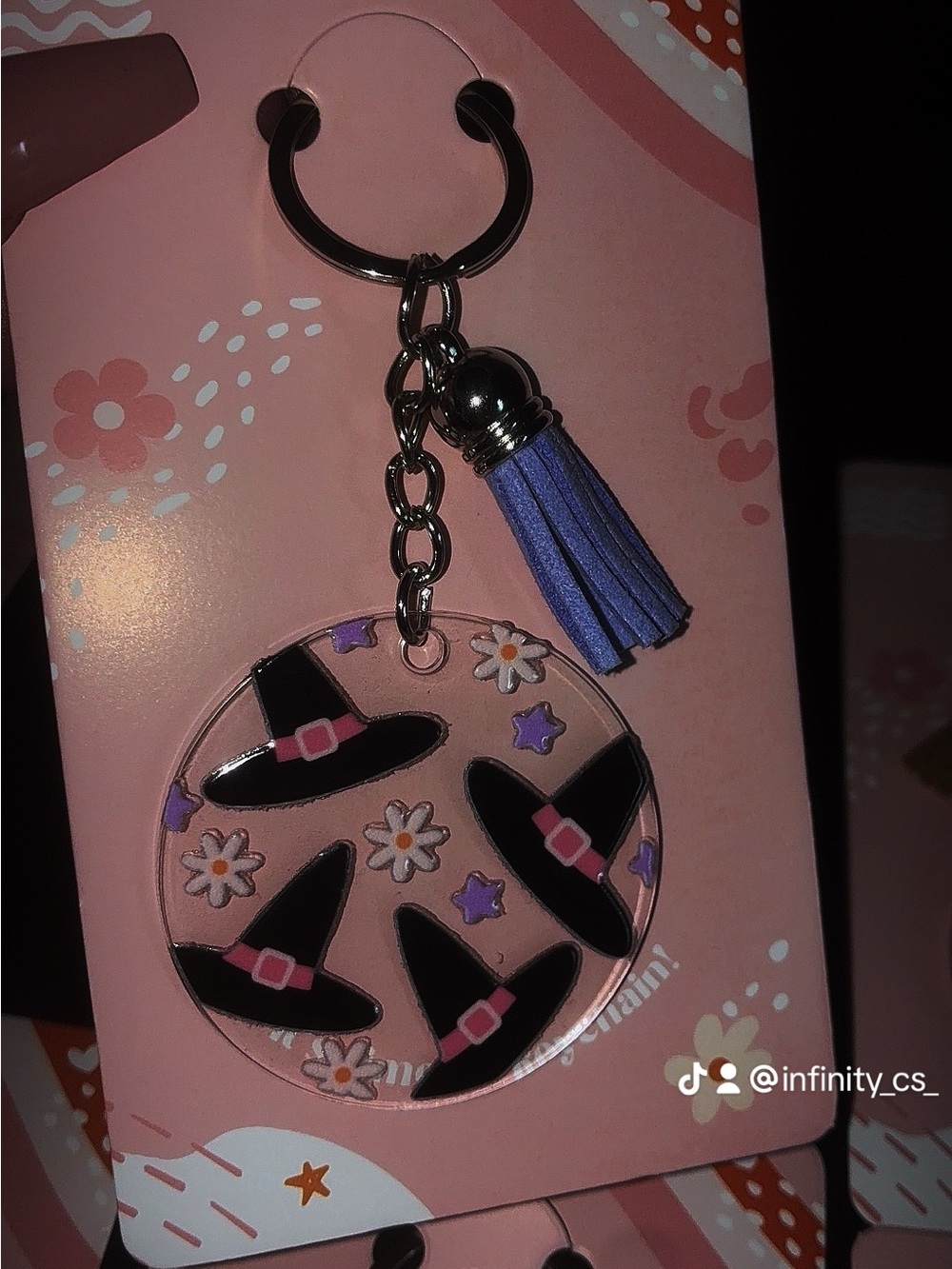 Witch Hat Acrylic Keychain with Purple Tassel - Brand Unknown
